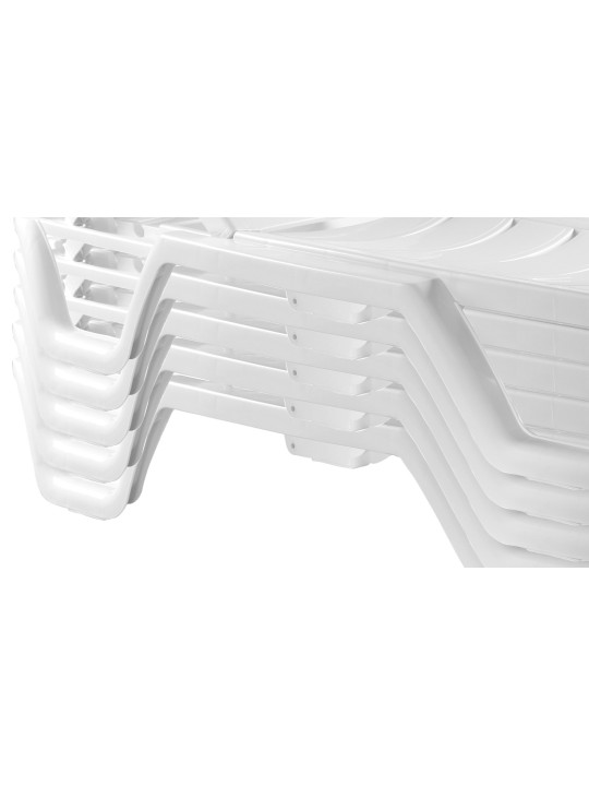 Set van 10 ligstoelen Bahama, wit