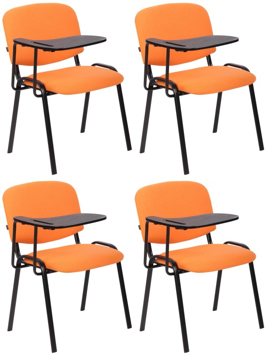 Set van 4 Ken stoelen met klaptafel stof, oranje Set van 4 Ken stoelen met klaptafel stof, oranje