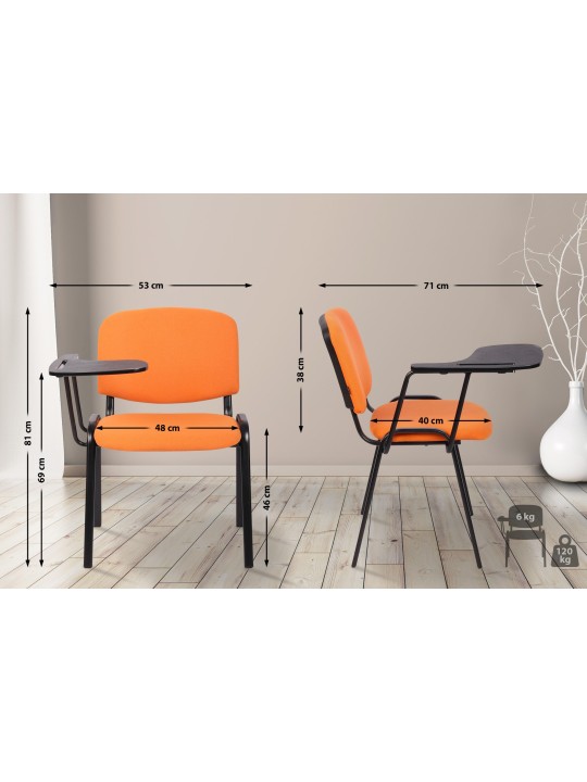 Set van 4 Ken stoelen met klaptafel stof, oranje Set van 4 Ken stoelen met klaptafel stof, oranje