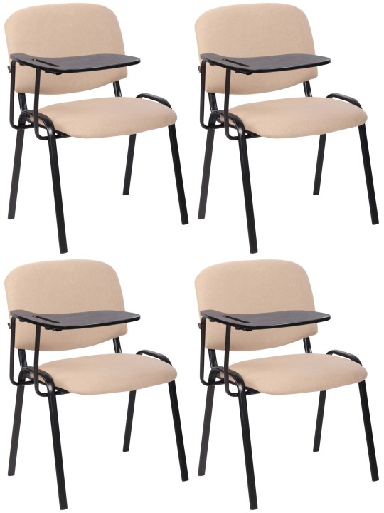 Set van 4 Ken stoelen met klaptafel stof, crème Set van 4 Ken stoelen met klaptafel stof, crème