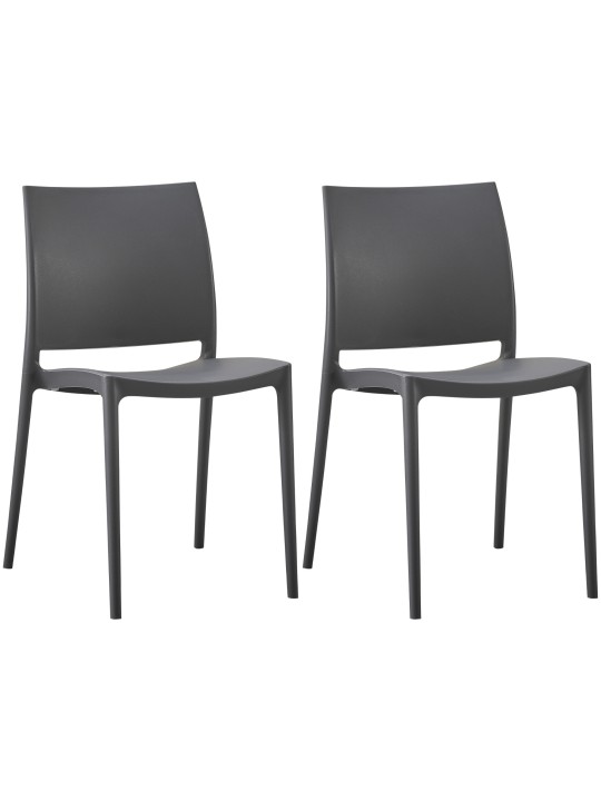 Set van 2 stoelen Meton, donkergrijs