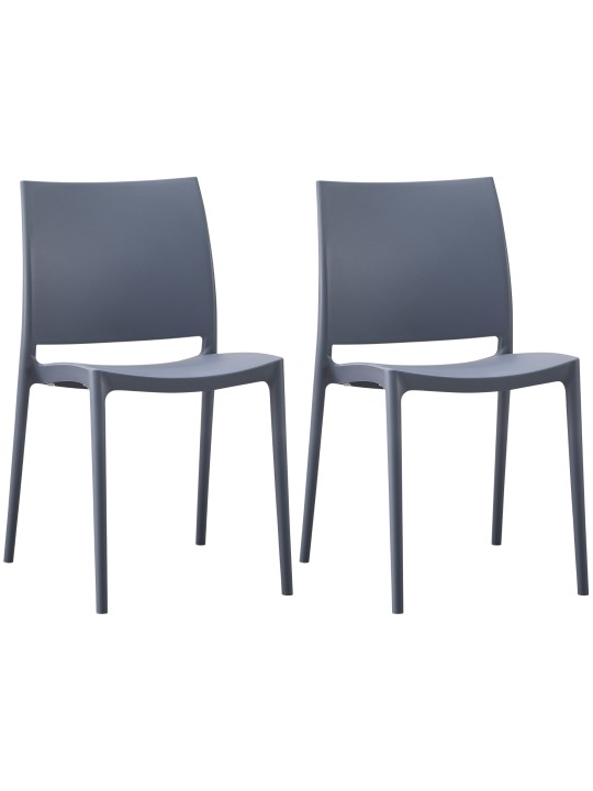 Set van 2 stoelen Meton, grijs Set van 2 stoelen Meton, grijs