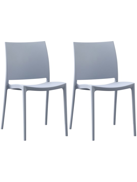 Set van 2 stoelen Meton, lichtgrijs Set van 2 stoelen Meton, lichtgrijs