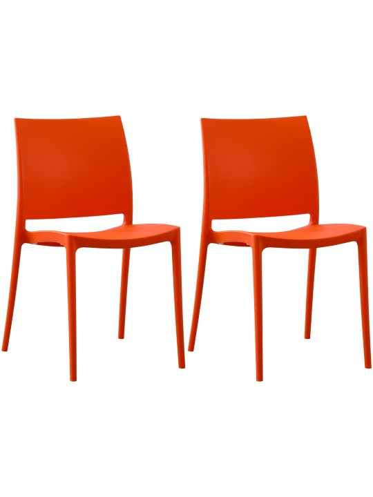 Set van 2 stoelen Meton, oranje Set van 2 stoelen Meton, oranje