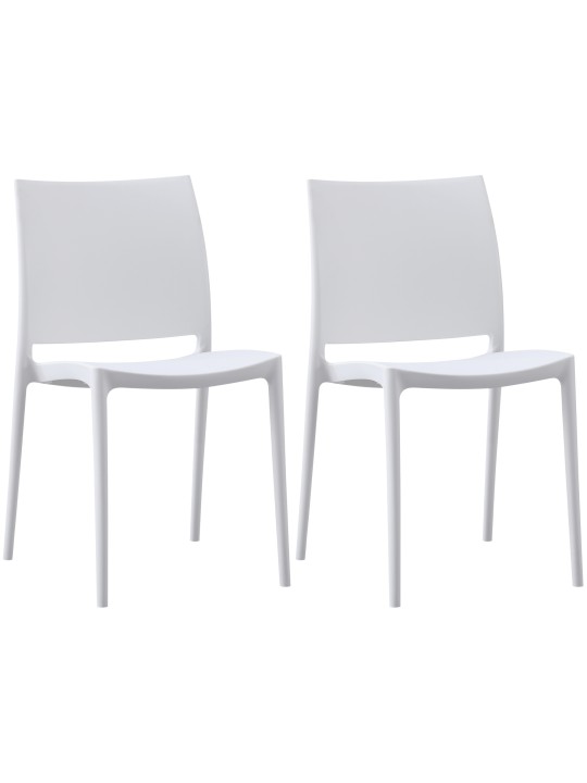 Set van 2 stoelen Meton, wit Set van 2 stoelen Meton, wit
