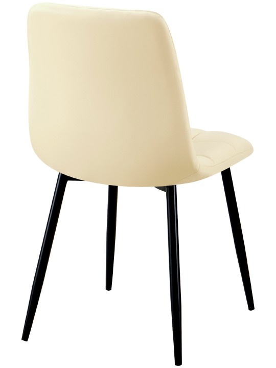 Set van 4 eetkamerstoelen Antibes kunstleer, crème