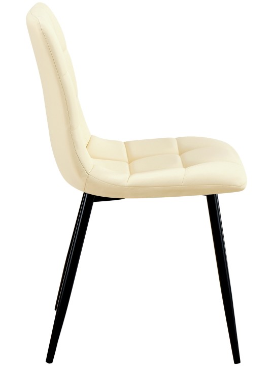 Set van 4 eetkamerstoelen Antibes kunstleer, crème