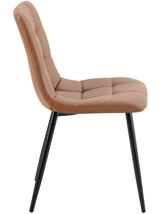 Set van 4 eetkamerstoelen Antibes kunstleer, donkerbruin