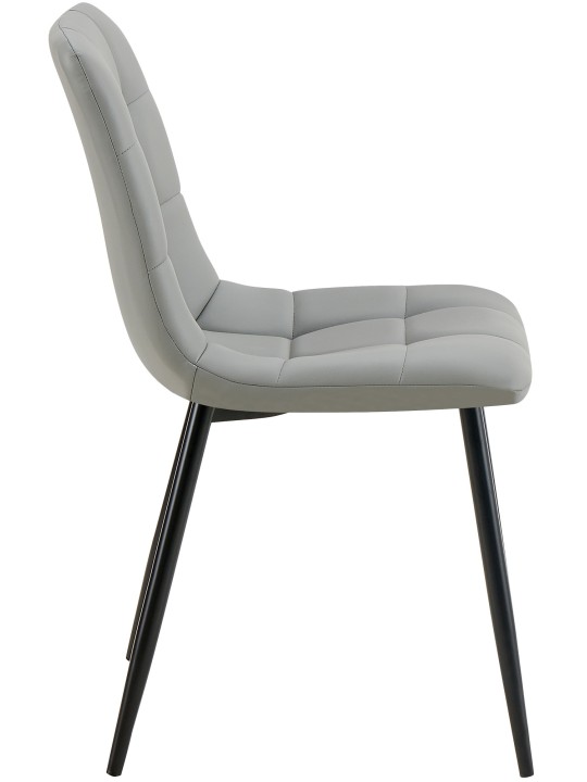 Set van 4 eetkamerstoelen Antibes kunstleer, lichtgrijs