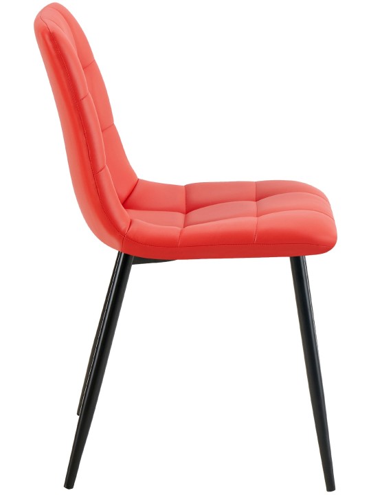 Set van 4 eetkamerstoelen Antibes kunstleer, rood