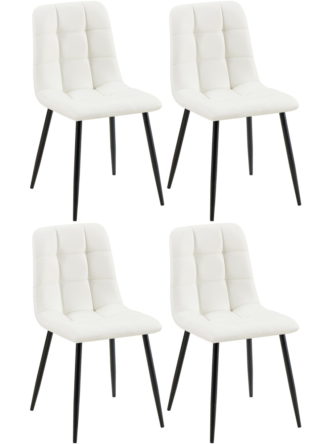 Set van 4 eetkamerstoelen Antibes kunstleer, wit