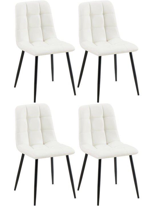 Set van 4 eetkamerstoelen Antibes kunstleer, wit