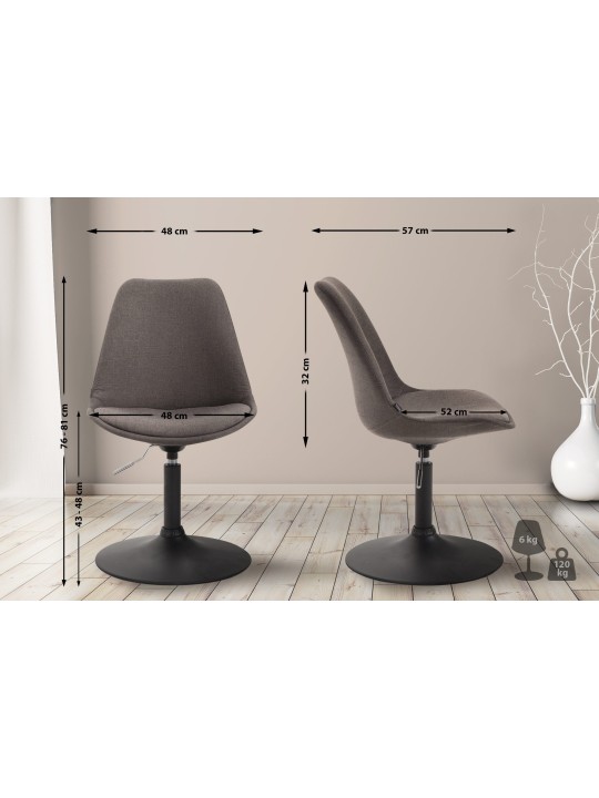 Stoel Maverick B stof, donkergrijs