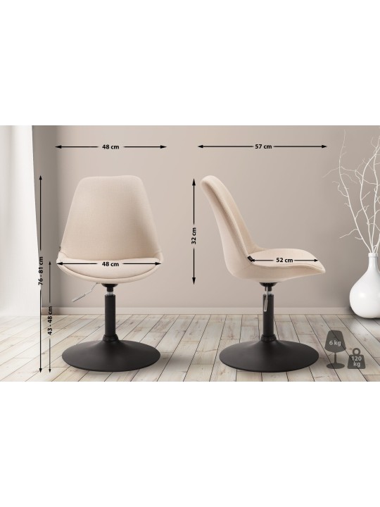 Stoel Maverick B stof, crème Stoel Maverick B stof, crème