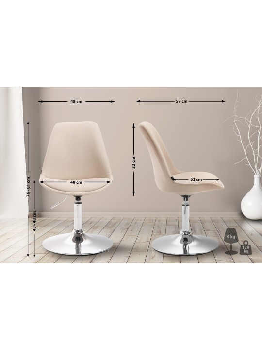 Stoel Maverick C stof, crème Stoel Maverick C stof, crème