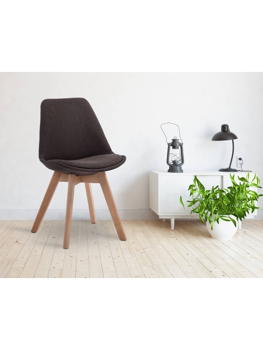 Bezoekersstoel Borneo V2 Natura stof, donkergrijs