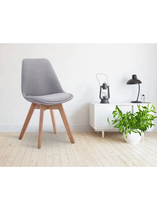 Bezoekersstoel Borneo V2 Natura stof, grijs