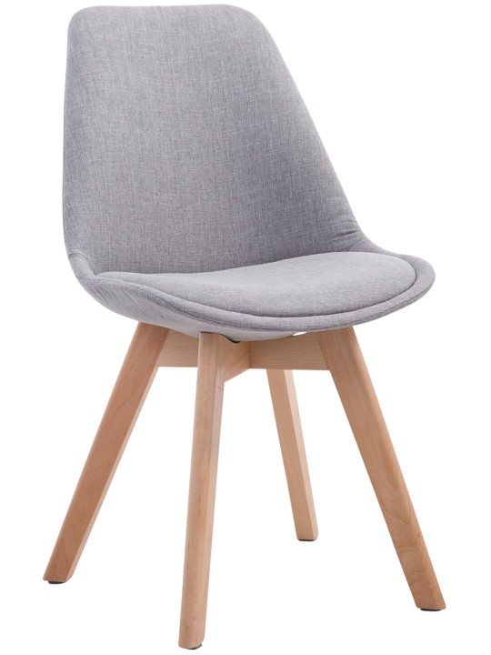 Bezoekersstoel Borneo V2 Natura stof, grijs