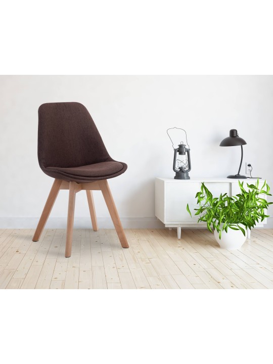 Bezoekersstoel Borneo V2 Natura stof, bruin