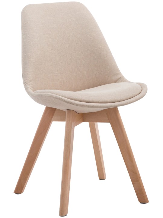 Bezoekersstoel Borneo V2 Natura stof, crème