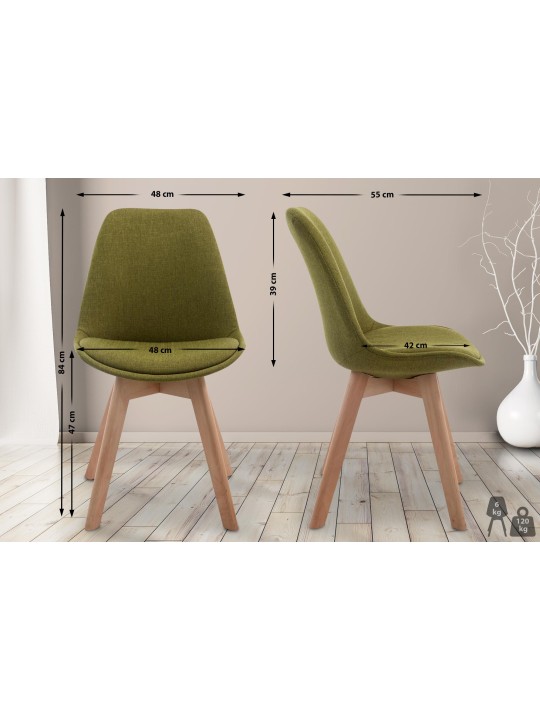 Bezoekersstoel Borneo V2 Natura stof, groen