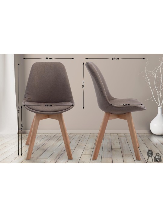 Bezoekersstoel Borneo V2 Natura stof, taupe