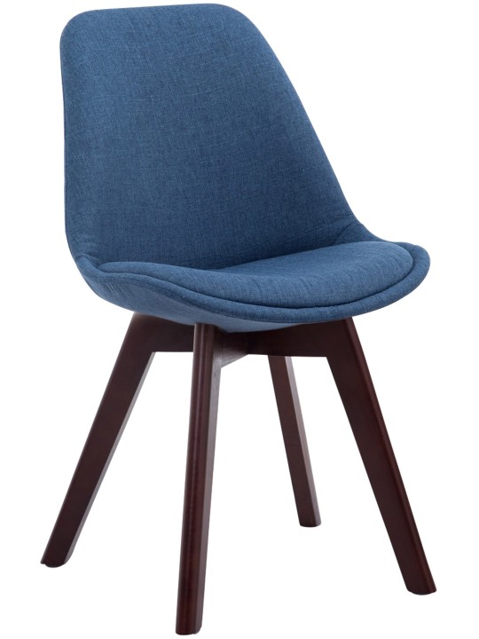 Bezoekersstoel Borneo V2 walnoot stof, blauw