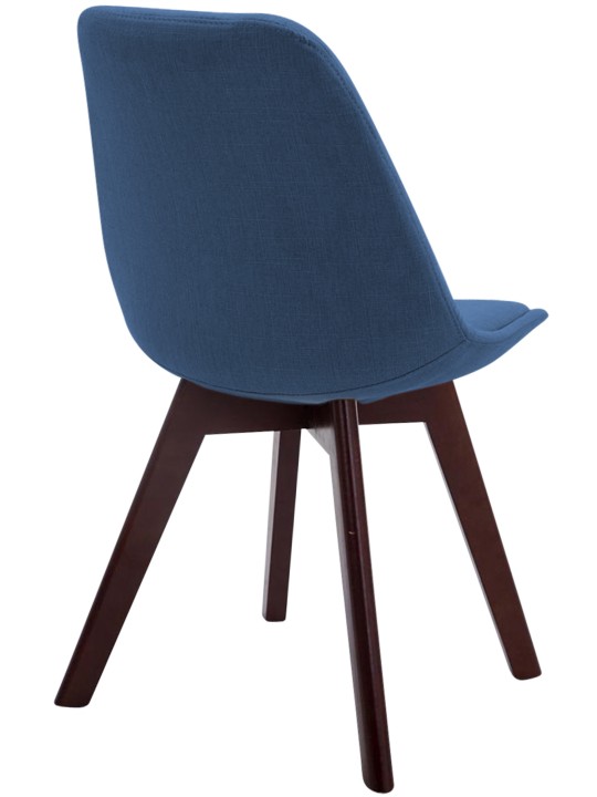 Bezoekersstoel Borneo V2 walnoot stof, blauw