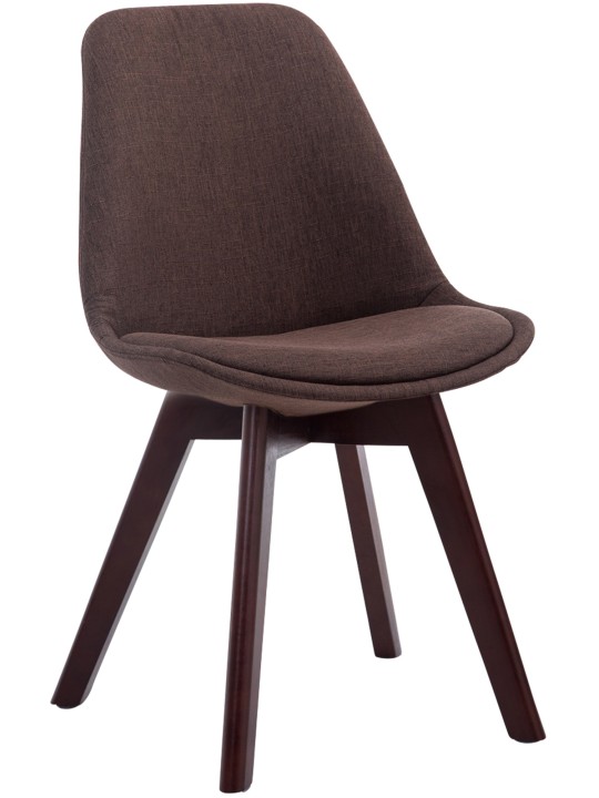 Bezoekersstoel Borneo V2 walnoot stof, bruin