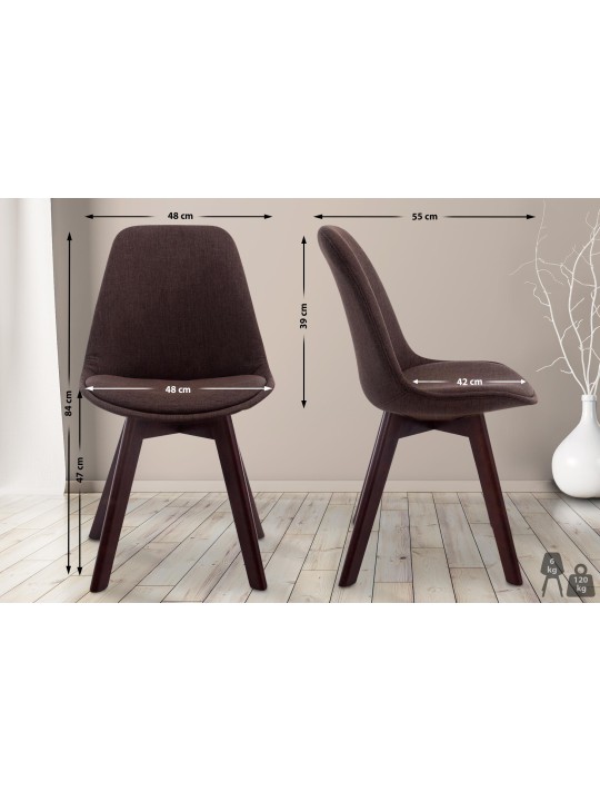 Bezoekersstoel Borneo V2 walnoot stof, bruin