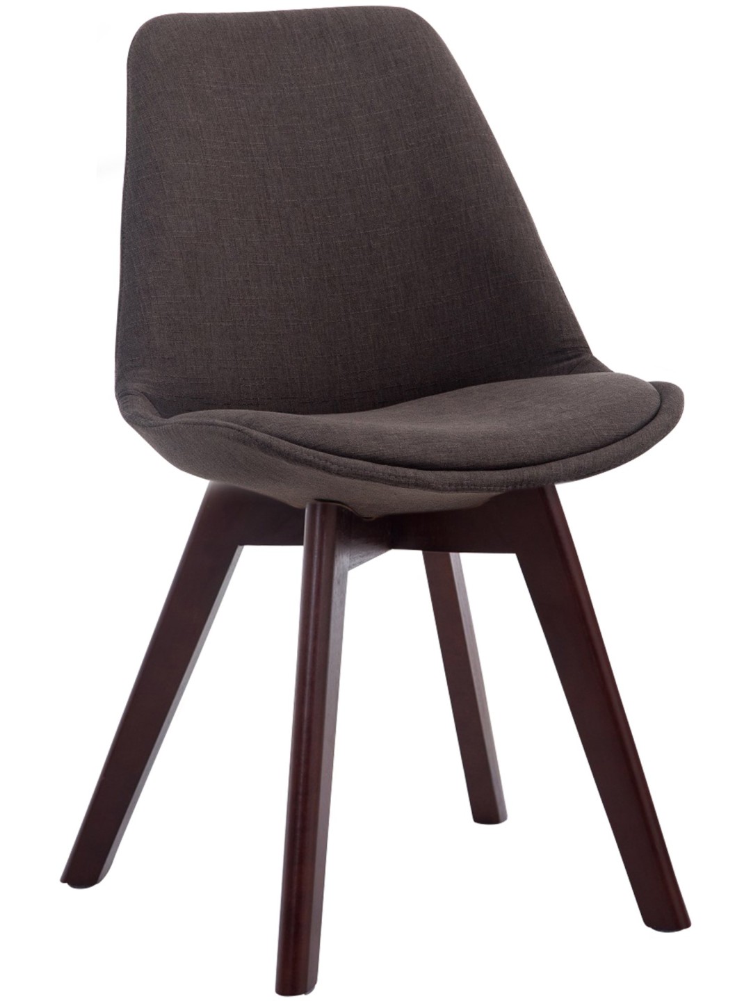 Bezoekersstoel Borneo V2 walnoot stof, donkergrijs