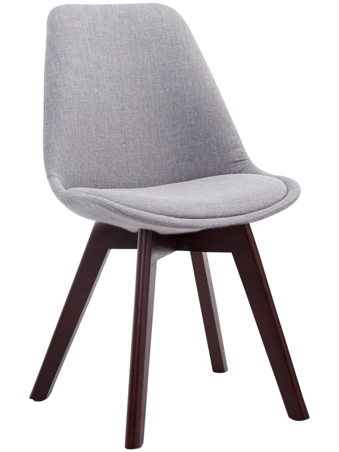 Bezoekersstoel Borneo V2 walnoot stof, grijs