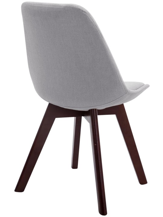 Bezoekersstoel Borneo V2 walnoot stof, grijs