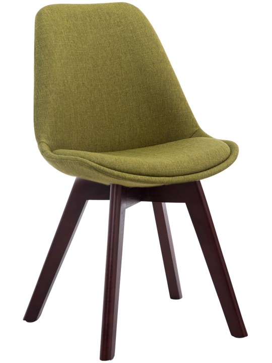 Bezoekersstoel Borneo V2 walnoot stof, groen