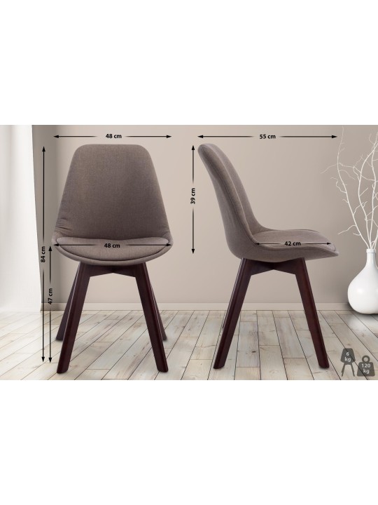 Bezoekersstoel Borneo V2 walnoot stof, taupe