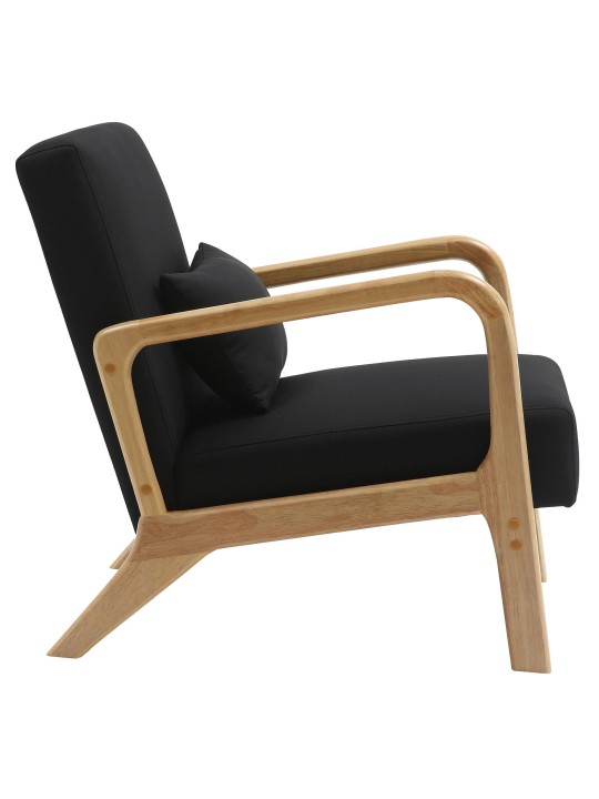 Fauteuil Hibbing stof, zwart