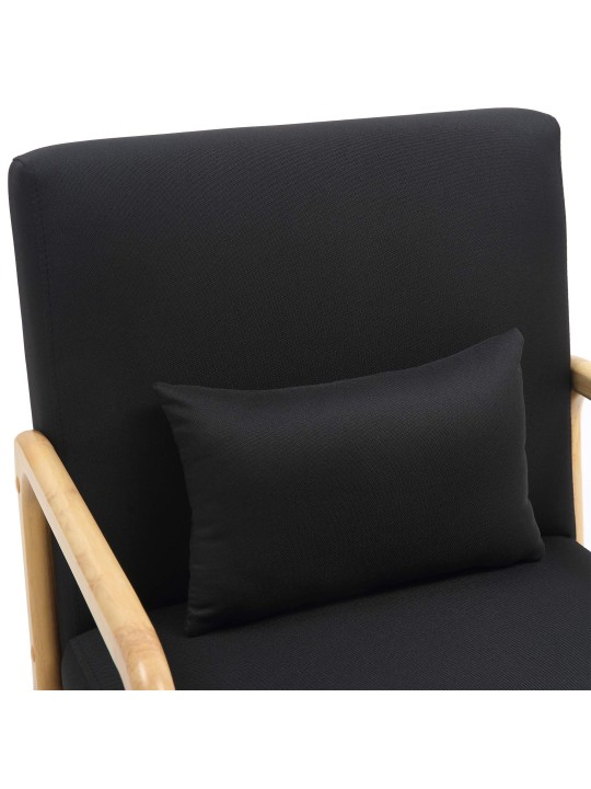 Fauteuil Hibbing stof, zwart