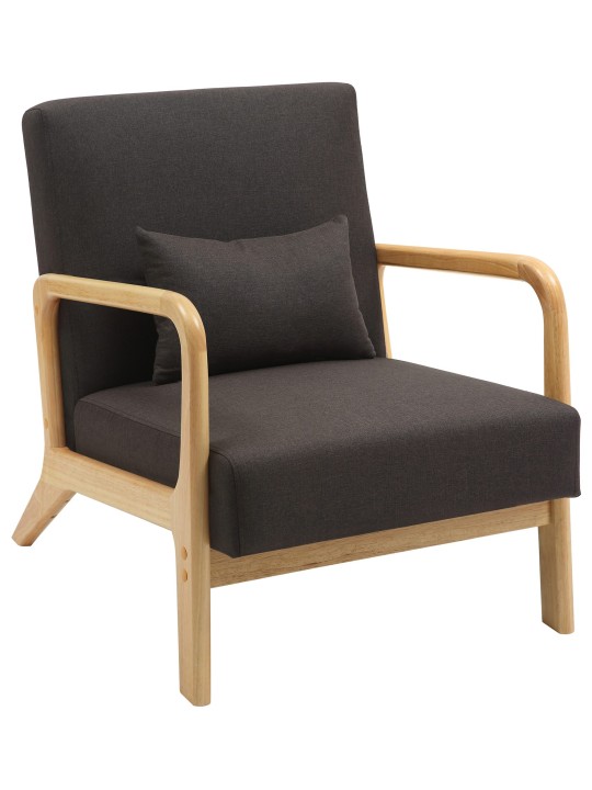Fauteuil Hibbing stof, bruin