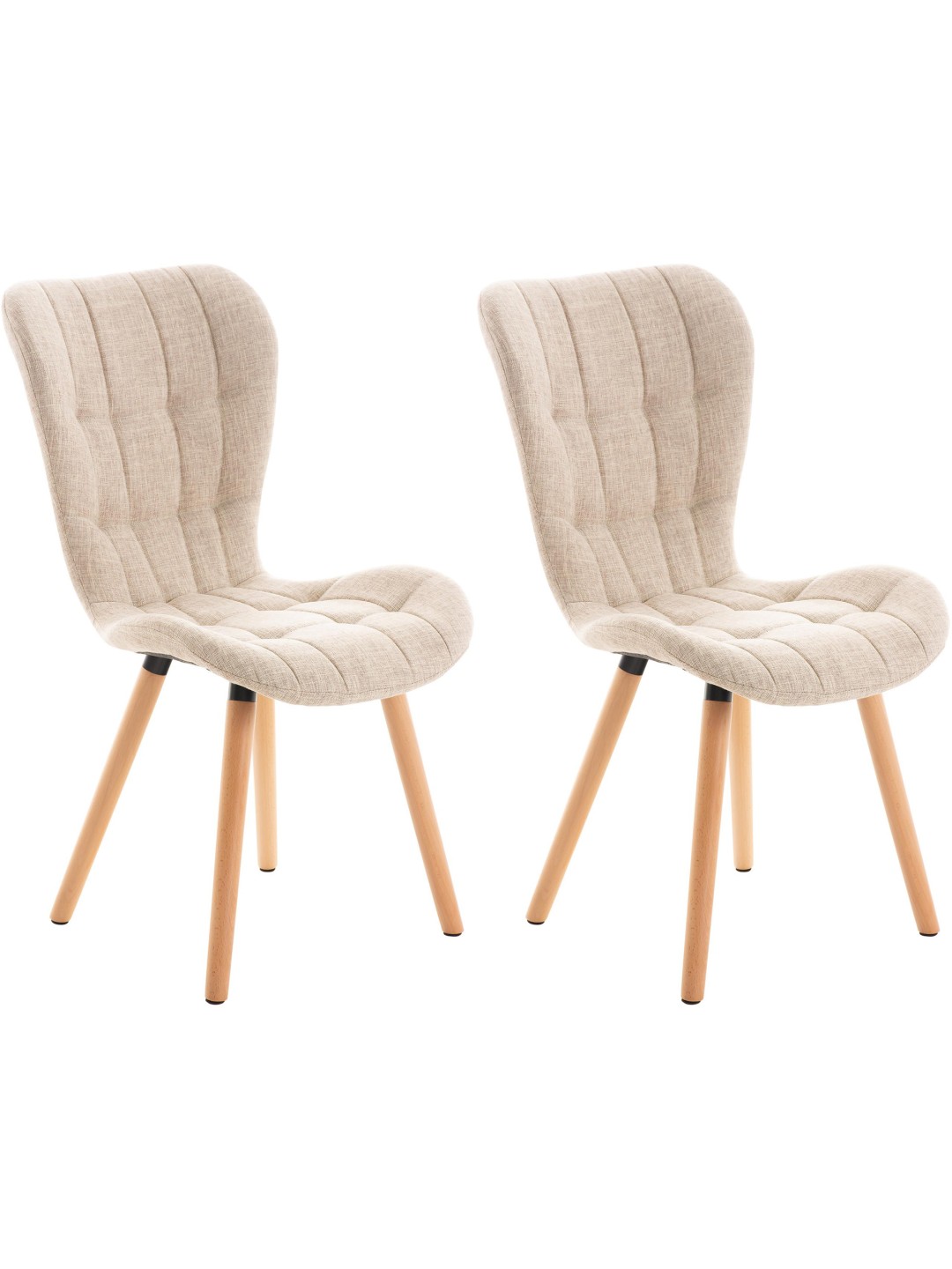 Set van 2 stoelen Elda stof, crème