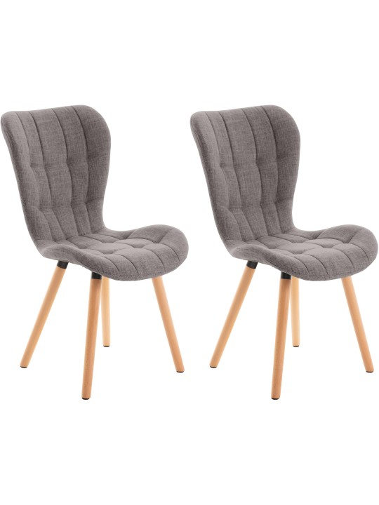 Set van 2 stoelen Elda stof, lichtgrijs
