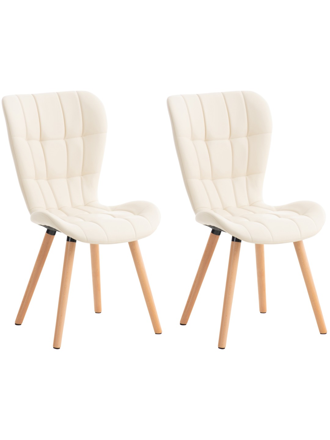 Set van 2 stoelen Elda kunstleer, crème