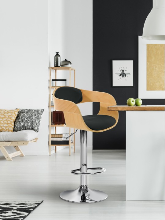 Barkruk Kingston C, naturel/zwart Barkruk Kingston C, naturel/zwart