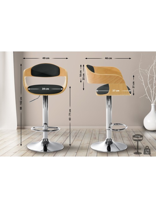 Barkruk Kingston C, naturel/zwart Barkruk Kingston C, naturel/zwart