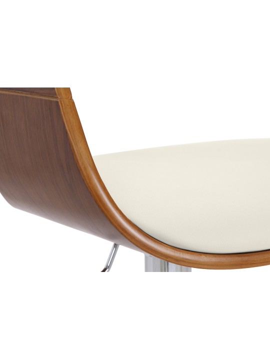 Barkruk Kingston C, walnoot/wit