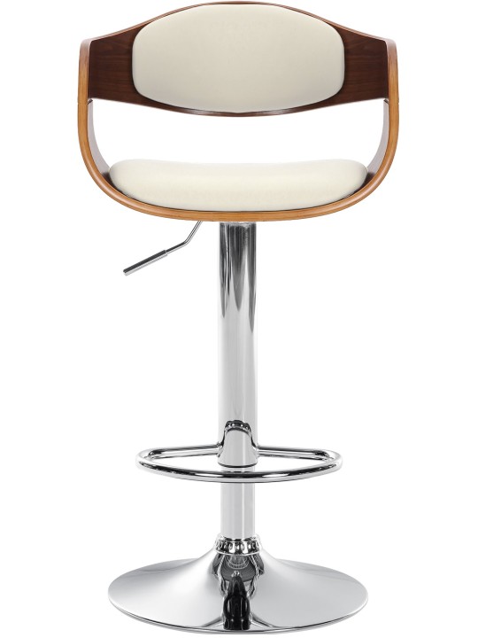 Barkruk Kingston C, walnoot/wit