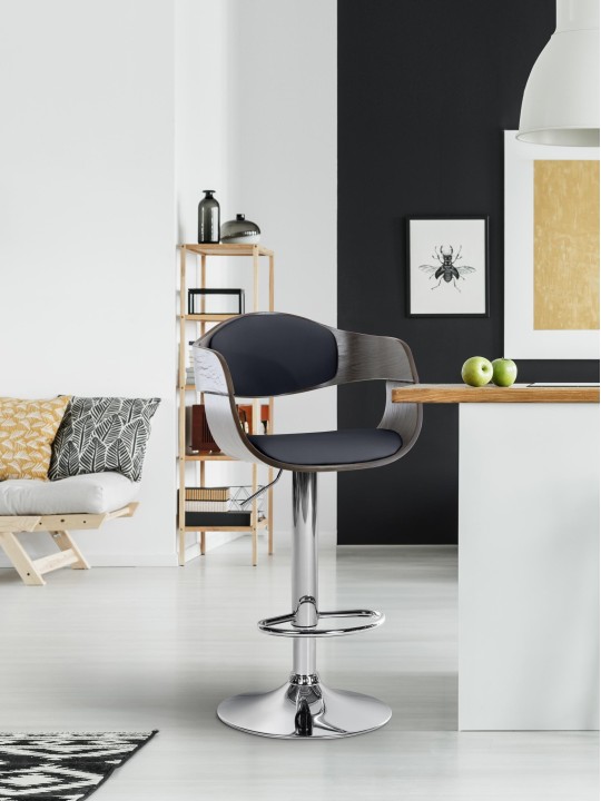 Barkruk Kingston C, zwart/grijs Barkruk Kingston C, zwart/grijs