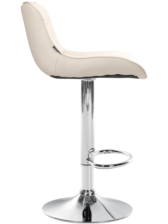 Barkruk Vonore kunstleer chroom, crème