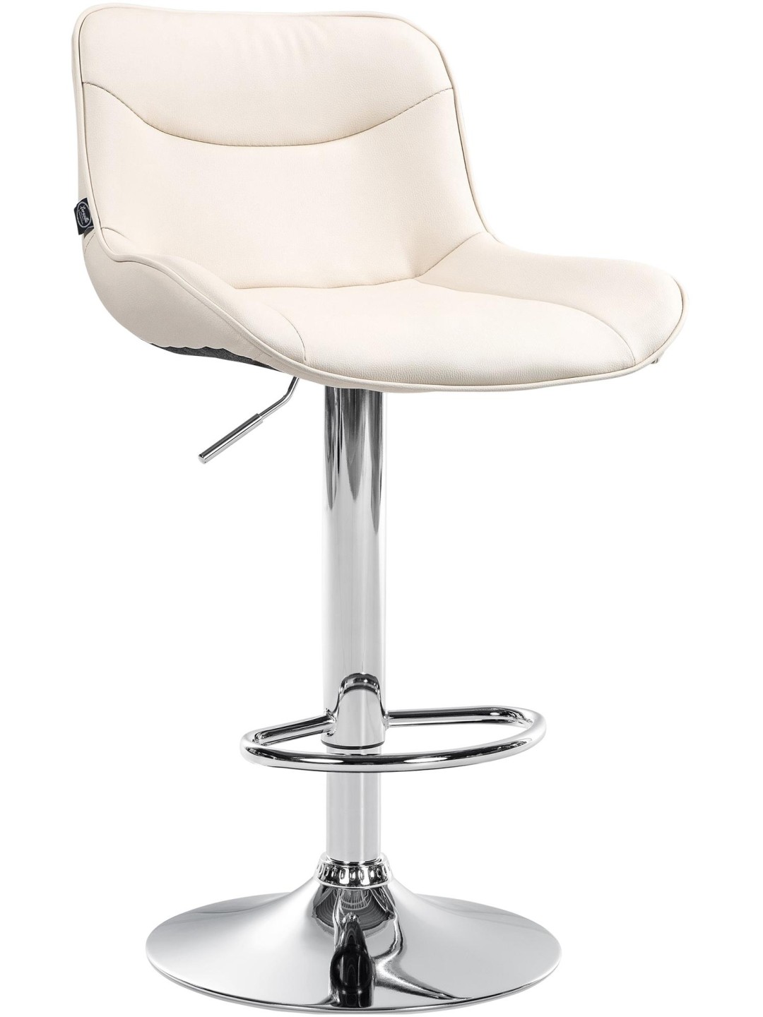 Barkruk Vonore kunstleer chroom, crème