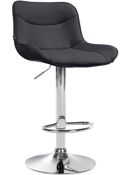 Barkruk Vonore kunstleer chroom, zwart