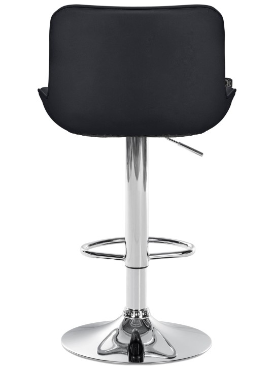 Barkruk Vonore kunstleer chroom, zwart